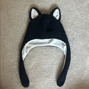 Columbia Kids Black and White Fleece Hat with Ears